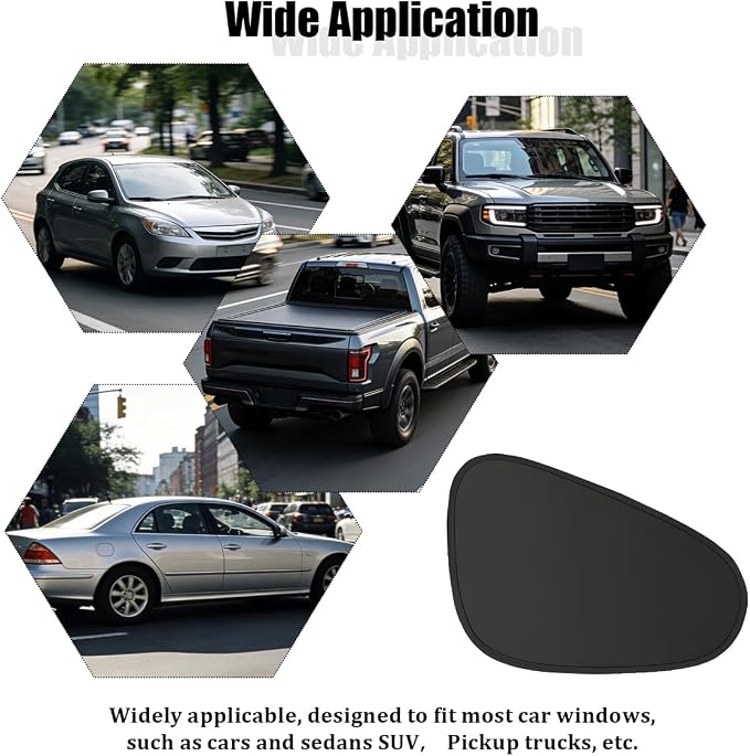 2PCS Car Window Shade, Static Suction Side Window Sun Shield Block UV Rays & Heat Glare, Foldable Auto Sunshade Cover for Baby Sleeping, Universal for SUV Van Truck (Front) - Image 6