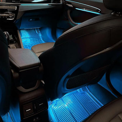Car LED Strip Light, Interior Car Lights, 12V 24 LED Auto Atmosphere Lamps with Cigarette Lighter, Auto Lamp Ambient Night Light Strip Lighting Kit for Vehicles (Cigarette Lighter/Ice Blue) - Image 6