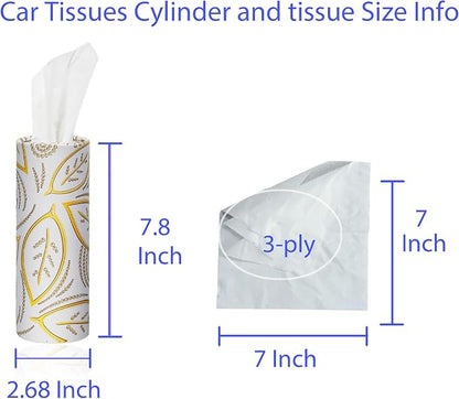 Car Facial Tissue Refills Kit, Tissue Refill for Car Cup Holders | Napkins Holder Refill, Travel Tissues Box Perfect Fit for Cars Cup Holders with 9 Packs Paper, 3-Ply Soft 270 Sheets - Image 7