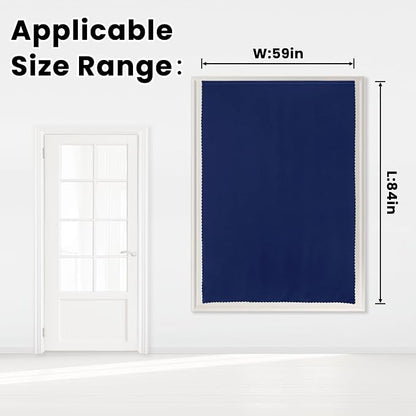 Self Adhesive Portable Blackout Curtains for Bedroom Easy to Install Window Thermal Lnsulated Kitchen Room Darkening Small Window Curtains, 59" W X 84" L, Navy Blue, 1 Panel - Image 7