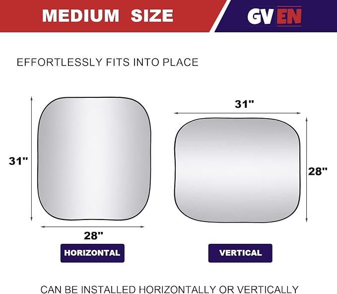 Gven Windshield Sun Shade 2pcs with Bonus Car Sunshade for Front Window Shades 2025 Technology Reflect UV and Heat Sun Visor Automotive Interior Sun Protection (Silver, M) - Image 2
