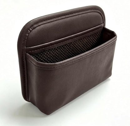 Car Seat Side Storage Bag, PU Leather Automotive Console Seat Gap Filler Organizer, Multifunctional Mini Vehicle Door Side Pouch for Phones, Keys, Wallets, Sunglasses (Coffee) by Unknown
