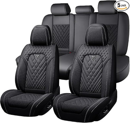 Fit for Toyota Camry Seat Covers 2001-2026,Premium Leather, 360° Full Protection, Thick Padding & Memory Foam, Waterproof & Stain-Resistant Car Seat Cover Full Set (5 Seat,Black) by Unknown