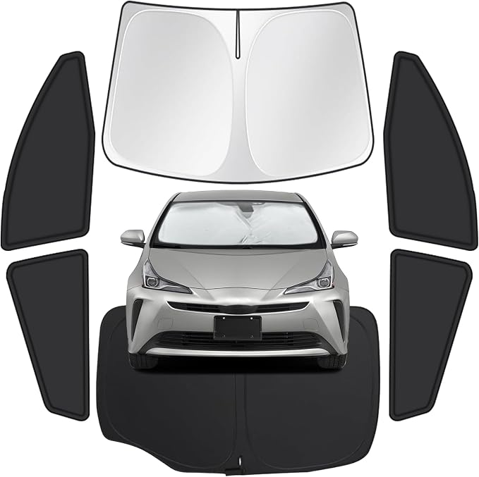 for Toyota Prius 2016-2022(NOT for Prius C or V) Car Window Shades, 6Pcs | Privacy Sun Shade Set for Front Windshield Side and Rear Windows, Keeps Vehicle Cool for Camping Napping by MakeLifeBetter