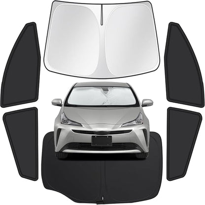 for Toyota Prius 2016-2022(NOT for Prius C or V) Car Window Shades, 6Pcs | Privacy Sun Shade Set for Front Windshield Side and Rear Windows, Keeps Vehicle Cool for Camping Napping by MakeLifeBetter