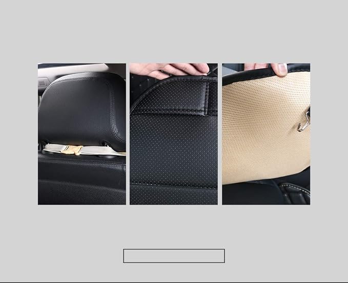 Universal Car Seat Cover PU Leather Car Seat Cushion Driver Seat Cover with Backrest- Car Front Seat Protector Fits 95% of Vehicles-1 Piece (Black-B) - Image 3