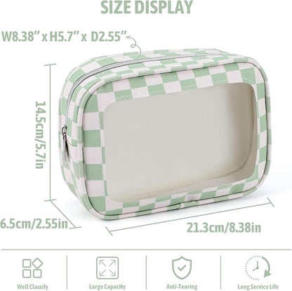 YOPCDJ 3PCS Clear Toiletry Bag,TSA Approved Travel Makeup Pouch with Zipper for Cosmetics and Toiletries，Diaper Bag Organizer Pouch Set,Women's Purse Organizer and Clear Car Bag - Image 3