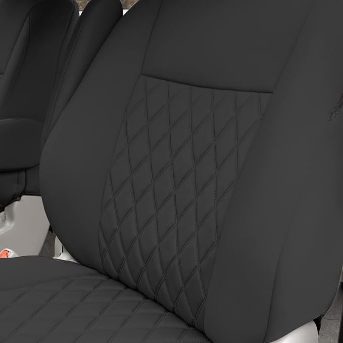 FH Group Custom Fit Car Seat Covers Specifically Made for 2011-2020 Toyota Sienna 7 Seater with Ultraflex Neoprene Water Resistant Automotive Seat Covers - 2nd Row Black - Image 5