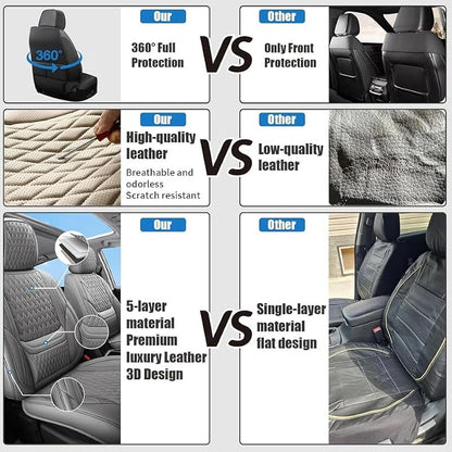 Car Seat Covers Full Set Custom Fit for Lexus ES330 2004-2006, Pink | Lumbar Support, Premium Faux Leather, Breathable, Anti-Slip, Airbag Compatible, Waterproof, Car Seat Protectors, 2 Row-5Seat - Image 4