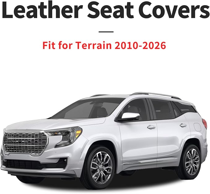 Car Seat Covers Compatible with GMC Terrain 2010-2025 2026 - Full Set 5 Seats Luxury Leather All-Weather Seat Cushions & Protectors, Waterproof & Breathable, Airbag Compatible (Beige) - Image 4