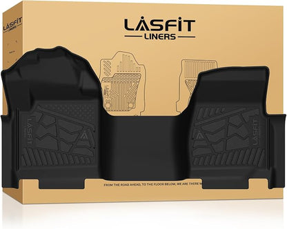 LASFIT Floor Mats for Ford F250 F350 F450 2017-2026 Regular Cab Front Bench Seat (Not Fit Row Bucket Seating) Vinly Floor Super Duty All Weather Protector TPE Car Floor Liner, only 1st, 1pcs Black by LASFIT