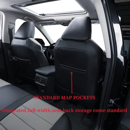 coverdream Customized Car Seat Covers Fit for 2020 2021 2022 Toyota Corolla Hybrid LE &2023-2025 Corolla Hybrid XLE,Fully Covered,Airbag Compatible Leather Seat Protector(Full Set,Black/Gray) - Image 4