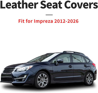 For Subaru Impreza 2012-2025 2026 Car Seat Covers, Full Set, Redline | Luxury Full Coverage Leather Seat Protectors, Waterproof Breathable, Non-Slip, Easy to Install, Airbag Compatible, All-Season - Image 4