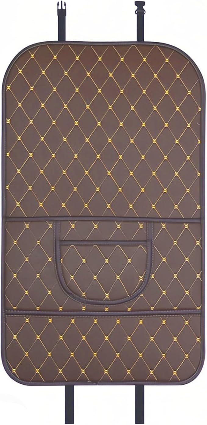 Leatherette Car Seat Protector - 2 Pack Large Car Kick Mats with Storage Organizer Seat Back Cover Against Dirty Shoes & Scratches, Universal Fit for Most Vehicles (Coffee) - Image 6