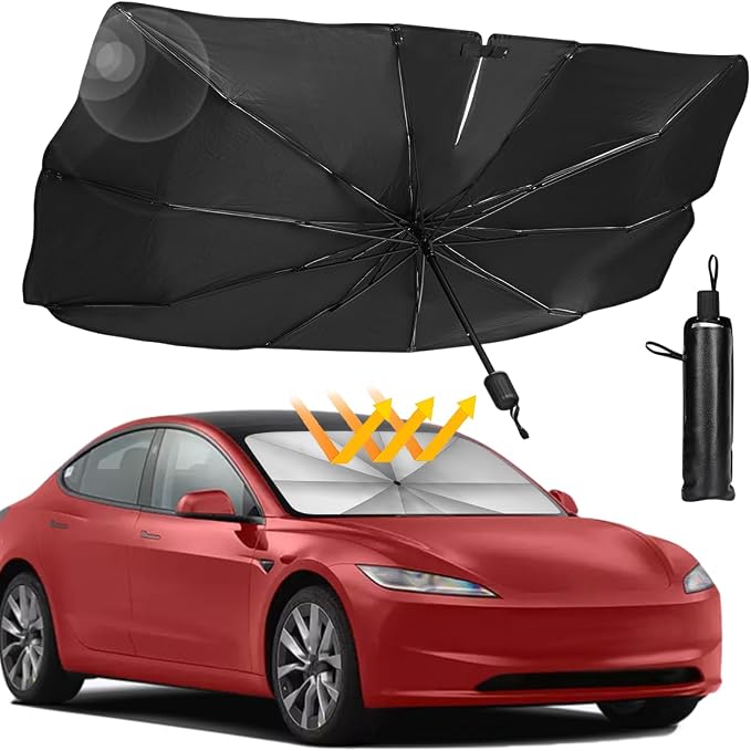 Sedan SUV Car Sun Shade for Windshield, Blocks UV Rays & Sun Heat | 2026 Upgraded, Foldable Windshield Sun Shade, Sun Visor Protector, Keep Car Cool, Easy to Use/Store, 57''x 30'' by SHARPAI