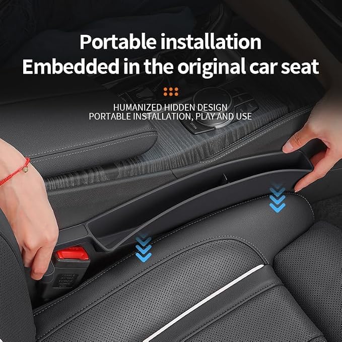 Car Seat Gap Filler, Seat Gap Organizer with Phone Holder, Car Seat Accessories, Car Organizer Fit Car SUV Truck, 2PCS Seat Gap Filler and 1 Pack Car Purse Hook - Image 4