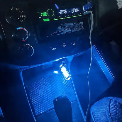 2PCS USB LED Lights for Car Interior, Mini Ambient Lighting Car Interior Lights, Touch Control Car USB Light, Decorative Night Light for Vehicle Bedroom Camping(Blue) - Image 2