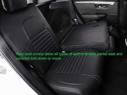 EKR Car Seat Covers for Honda CRV 2012-2014 LX Leatherette Full Set | Custom Fit for Honda CRV 2012 2013 2014 LX ,Factory-Style Interior Upgrade,Easy-Wipe,Faux Leather(Black) - Image 5
