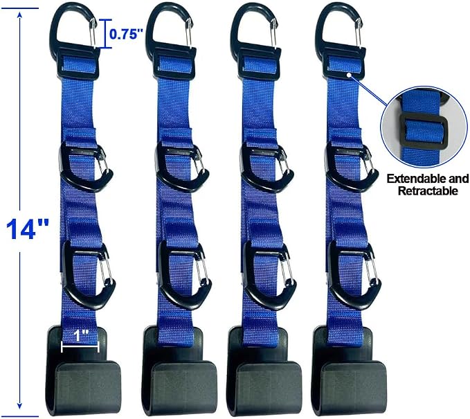 Car Headrest Hooks, Backseat Storage Organizer Hangers, Universal Vehicle Seat Back Hooks, 4 Pack (darkblue) - Image 2