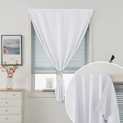 Instant Blackout Window Curtain with Reusable Adhesive Thermal Insulated Fabric for RV Camper Small Windows 58" W x 84" L White 1 Panel - Image 2
