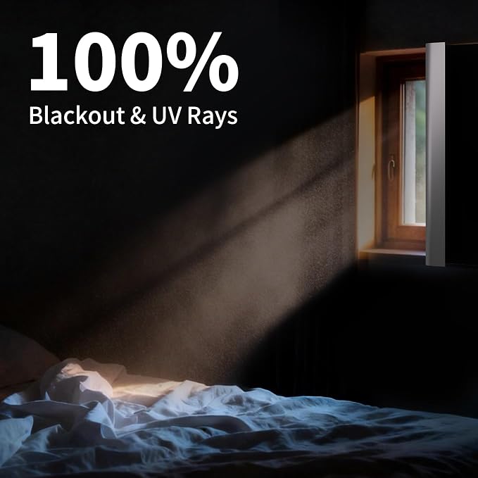 BKSAI 100% Blackout Window Cover, Portable Magnetic Black Out Curtains | No Drill Cuttable Shades, Temporary Blinds for Bedroom, RV, Nursery, Media Room, Sun Blocker, Room Darkening, 79x57 inch - Image 2