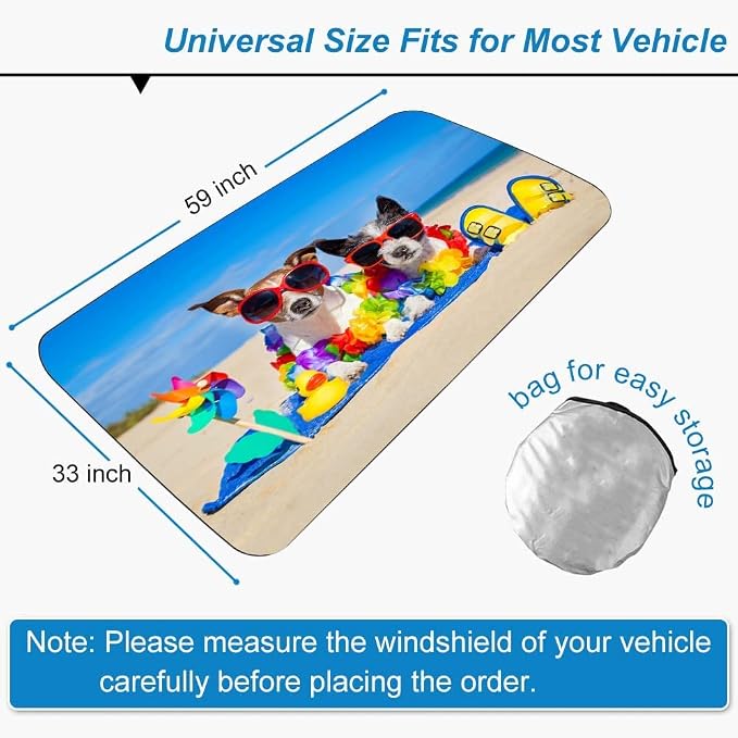 Car Windshield Sunshade, KANCOKIT Cartoon Pattern Auto Sun Shade Foldable for Front Window Sun Visor Protector UV Ray Reflector Keep Vehicle Cool Protect Kids Baby & Pets (59" x 33.5") (Flowers) - Image 3