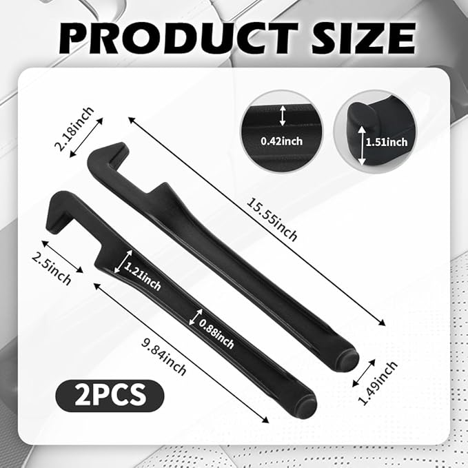 2PCS Car Seat Gap Filler Organizer,3 in 1 Car Seat Side Gap Filler with Hook for Avoiding Dropped Items,Universal No Drop Seats Guard for Filling Gaps 1.37-1.49 Inch Wide (Black) - Image 2