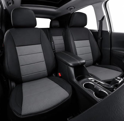 coverdream Car Seat Covers for 2026 Hyundai Santa Fe,6 Seats Full Set | For 2026 Limited, 2nd-Row Captain Seats with 50/50 Split, Faux Leather (Black/Gray) - Image 4
