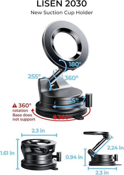 LISEN for Magsafe Car Mount, Cell Phone Holders for Your Car, Magnetic Car Accessories for Women Men Truck Jeep BMW, Vacuum Gifts Kits for iPhone 17 Pro Max 16 15 14 13 12, Samsung S26, Gold Red - Image 7