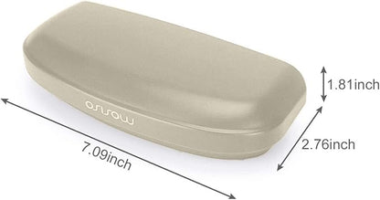 MOSISO Car Visor Sunglasses Case, ABS Eyeglasses Holder Protective Box | Universal Automotive Clip Eyewear Hard Shell Storage Organizer with Magnetic Closure and Double Card Clamp, Beige - Image 6