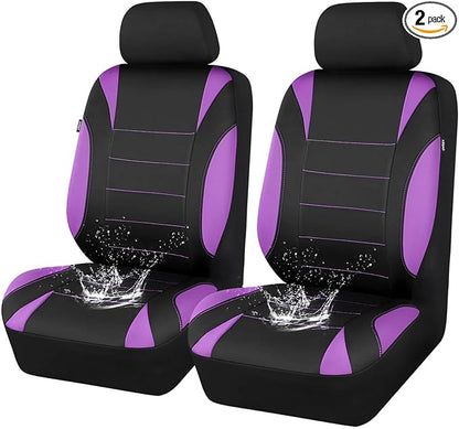 CAR PASS Waterproof Car Seat Covers Front Seats Only with 5mm Composite EVA, Neoprene Car Seat Cover with Separate Headrest Cover, Quick Setup Universal Fit for Car SUV Trucks,Airbag Compatible Purple by CARPASS