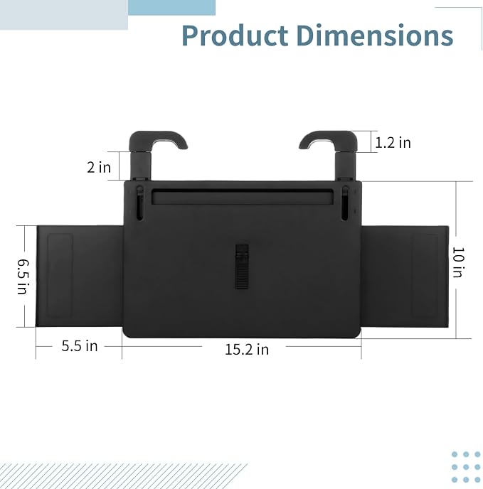 Adjustable Car Steering Wheel Tray, Expandable Car Desk with Rotatable Clip for Laptop & Food, Multipurpose Portable Table for Eating, Working, Gaming - Image 4
