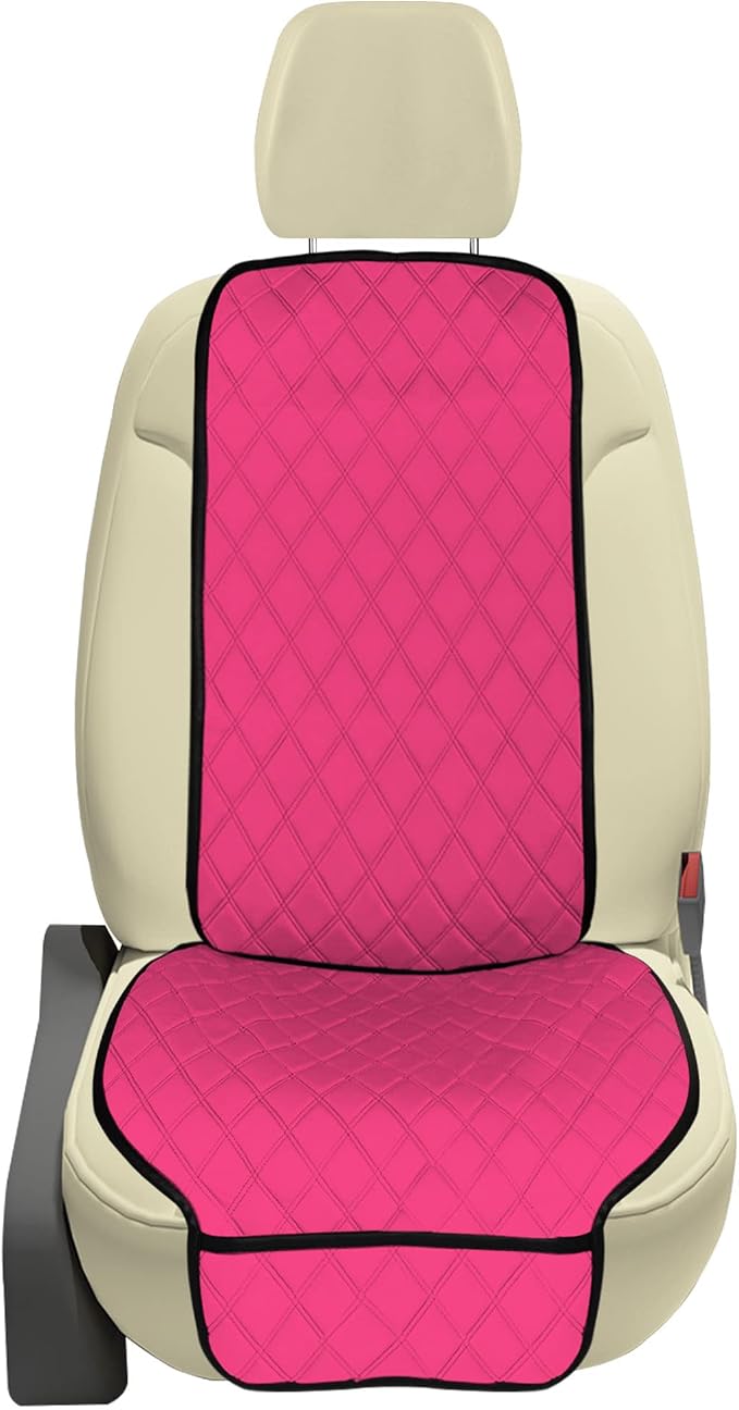 FH Group Car Seat Cushion – Neosupreme Single Front Seat Cover with Front Pockets, Airbag Compatible, Universal Fit Car Seat Cushion for Driver or Passenger Seat, SUV, Truck, Sedan & Van – Pink by FHGroup