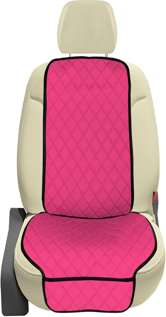 FH Group Car Seat Cushion – Neosupreme Single Front Seat Cover with Front Pockets, Airbag Compatible, Universal Fit Car Seat Cushion for Driver or Passenger Seat, SUV, Truck, Sedan & Van – Pink by FHGroup