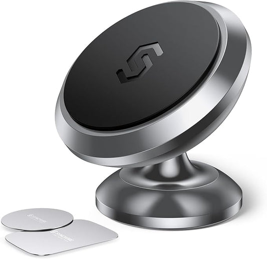 SYNCWIRE Magnetic Car Phone Holder for Dashboard, 360° Adjustable Strong Magnets Cell Phone Car Mount Compatible with iPhone, Samsung, Android - Gray | 360° Rotation, Strong Magnets, Reliable Adhesive, All Metal Car Mount Compatible with iPhone, Samsun... by SYNCWIRE