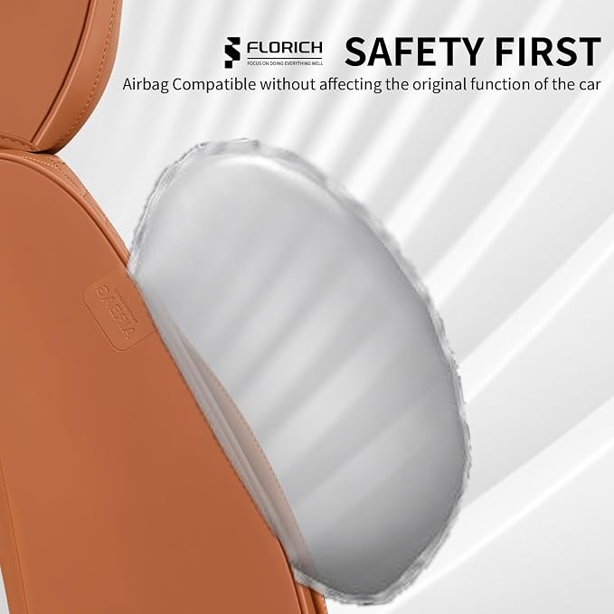 Car Seat Covers for Front Seats, Universal Seat Cushion 2 Seats, Car Seat Protector Waterproof, Premium Leather Automotive Seat Covers for Most Cars, Sedans, SUVs, and Trucks-Brown - Image 5