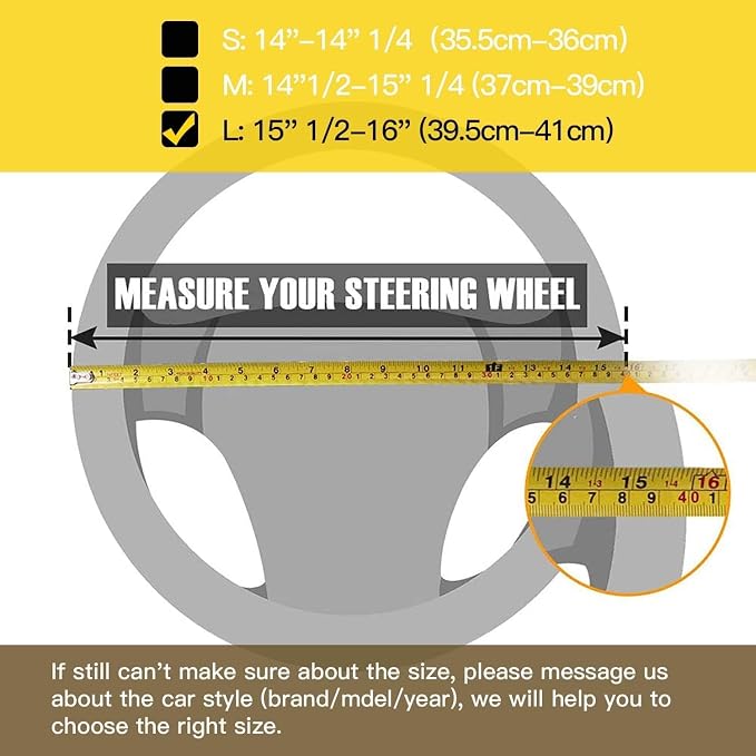 Steering Wheel Cover for Women 15 1/2 inches-16 inches Bling Bling Crystal - Image 6