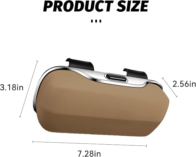 Sunglasses Holder for Car Sun Visor, Protective Automotive Eyeglasses Storage Case Hanger, Car Sunglass Holder Suitable for Truck and Sedan to Place Sunglass (Beige) - Image 2