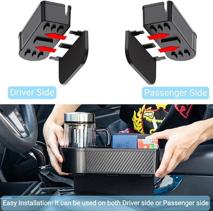Upgraded Car Cup Holder, Auto Cup Drink Holders,Multifunctional Auto Front Seat Organizer, Gap Filler Storage Box Coin Bucket Console Side Pocket Cell Mobile Phone Holder (Black) - Image 5