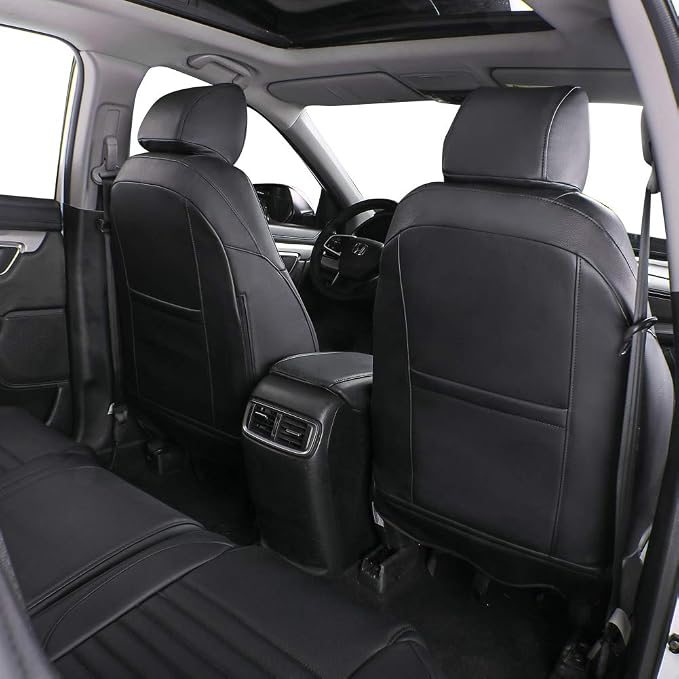 EKR Car Seat Covers for Honda CRV 2012-2014 LX Leatherette Full Set | Custom Fit for Honda CRV 2012 2013 2014 LX ,Factory-Style Interior Upgrade,Easy-Wipe,Faux Leather(Black) - Image 2