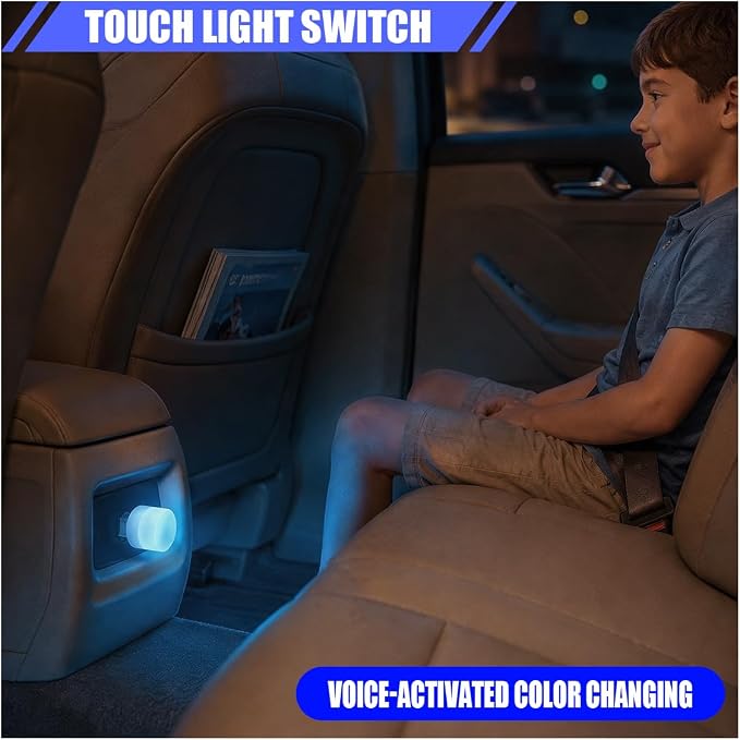 2PCS USB LED Car Interior Atmosphere Lamp, Plug and Play, Colorful | Mini Portable LED Ambient Night Light, Universal Vehicle Decorative Lighting Accessories for Car Interior & Home Decors - Image 5