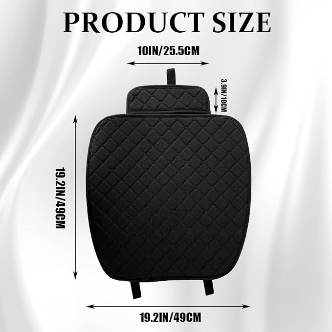 Leather Front Car Seat Cover, Anti-Slip Car Seat Bottom Covers, Full Wrapped Bottom Seat Protectors with Storage Pocket, Universal Comfortable Seat Cushion Fit Vehicles SUVs Trucks (K2-Black) - Image 2