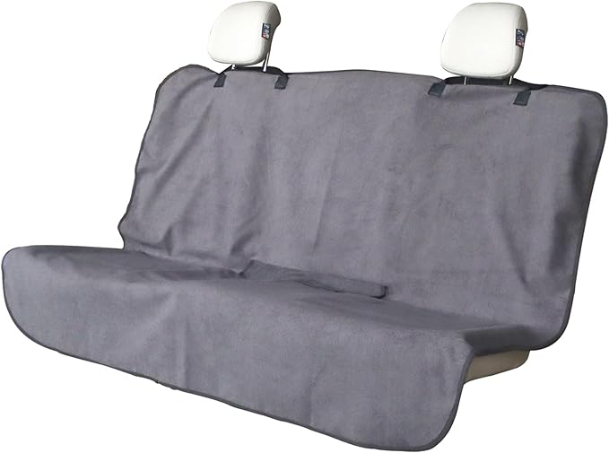 Back Seat Cover for Car Trucks Van SUV Jeep,Waterproof Rear Bench Towel Seat Covers for Dogs and Kids,Automotive Backseat Protector (Grey) by LoyaGour