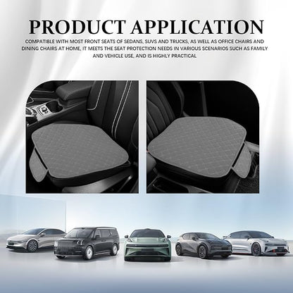 Leather Front Car Seat Cover, Anti-Slip Car Seat Bottom Covers, Full Wrapped Bottom Seat Protectors with Storage Pocket, Universal Comfortable Seat Cushion Fit Vehicles SUVs Trucks (K2-Gray) - Image 7