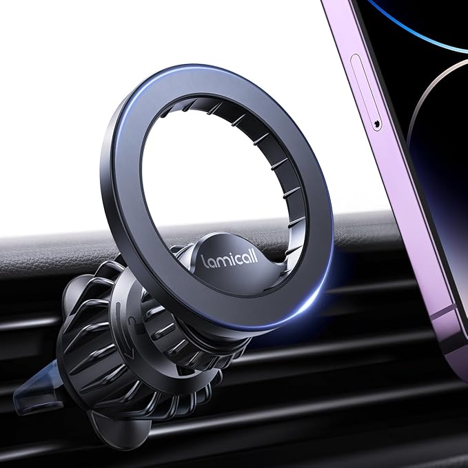 Lamicall for MagSafe Car Mount Vent 20 Super Magnets Accessories for iPhone | Magnetic Phone Holders for Your Car HandsFree Car Phone Holder Mount Air for Women Men Gift fit iPhone 17 16 15 Pro Max Black by Lamicall