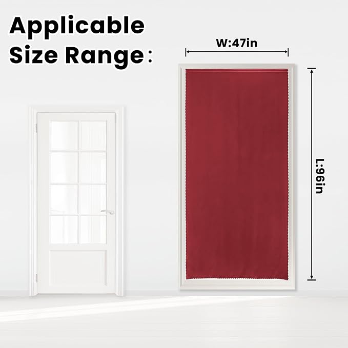 Self Adhesive Curtains, Stick Curtain Blackout Shades Window Cover Curtains for Living Room No Drilling, 47" W X 96" L, Burgundy, 1 Panel - Image 7