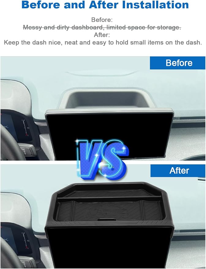 CDEFG for 2026 Ford Maverick Dashboard Storage Tray - Behind Screen Organizer Box 13.2-Inch Screen Dash Tray for 2025 2026 Ford Maverick Truck Accessories - Image 2