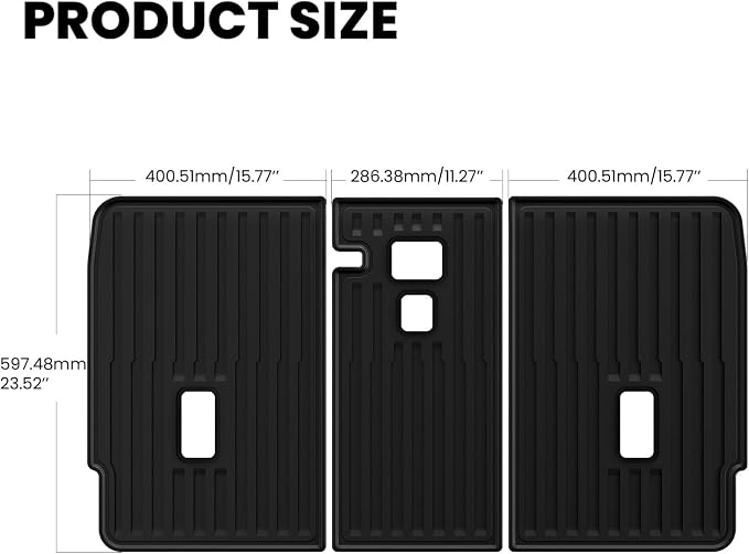 LASFIT Rear Seat Back Mats for Tesla Model Y Juniper 2026 2025 | (Only Fit Premium & Performance) All Weather TPE Custom Fit Rear Backrest Mats, Seat Back Protectors Accessories, Black - Image 8