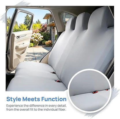 Car Seat Cover, Elastic Waterproof Dustproof Vehicle Back Seat Protector, Scratch Proof Automotive Interior Rear Bench Cover Accessories, Universal Fit (Silver Gray) - Image 4