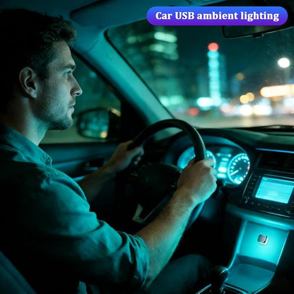 4PCS Car Interior USB LED Light, Portable Plug-in Bright Vehicle Atmosphere Decor Lamp, Small Automotive Inside Decoration Ambient Night Light Kit, Universal for SUV Van Truck (Ice Blue) - Image 6